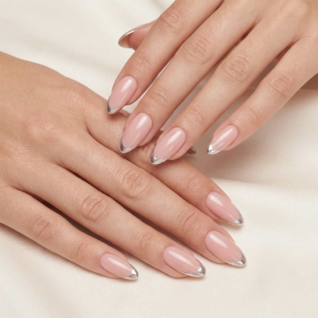 Blush almond nails